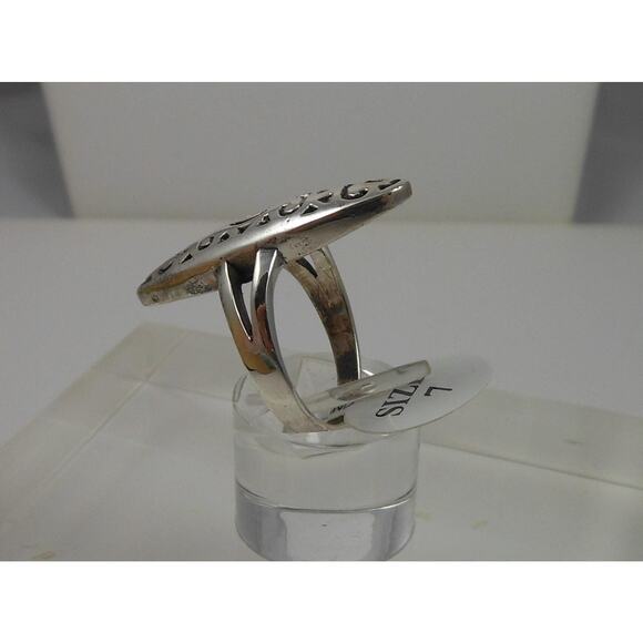 Handmade Tribal Band Ring in Sterling Silver, Size 7 Vintage Statement Jewelry - Picture 4 of 10